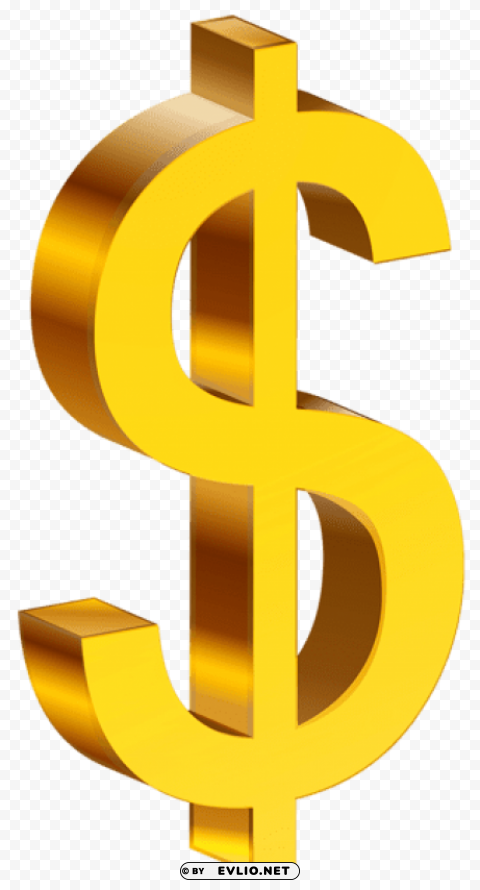 transparent gold dollar PNG Image with Isolated Transparency