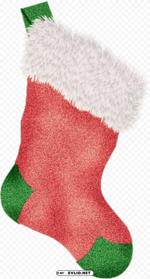 green christmas stocking Isolated Item with HighResolution Transparent PNG