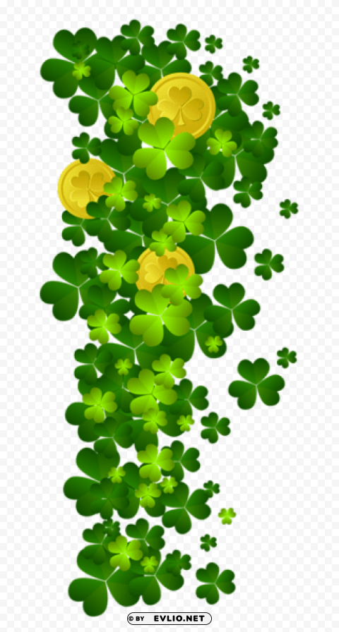 st patricks shamrock with coins Transparent Background PNG Isolated Art