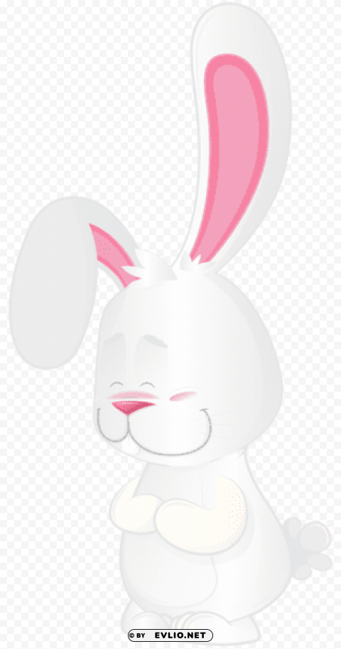 cute white bunny Transparent Cutout PNG Isolated Element