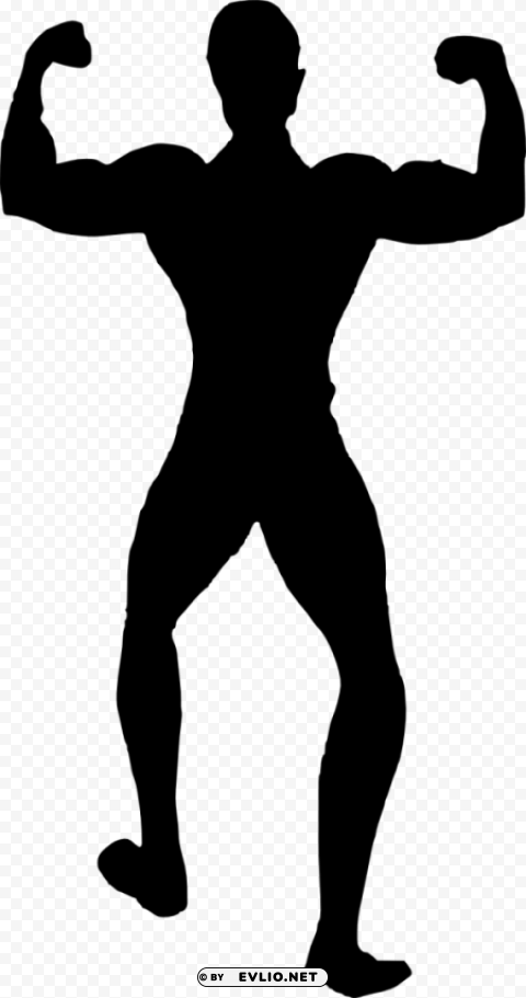 muscle man bodybuilder silhouette PNG images with clear background