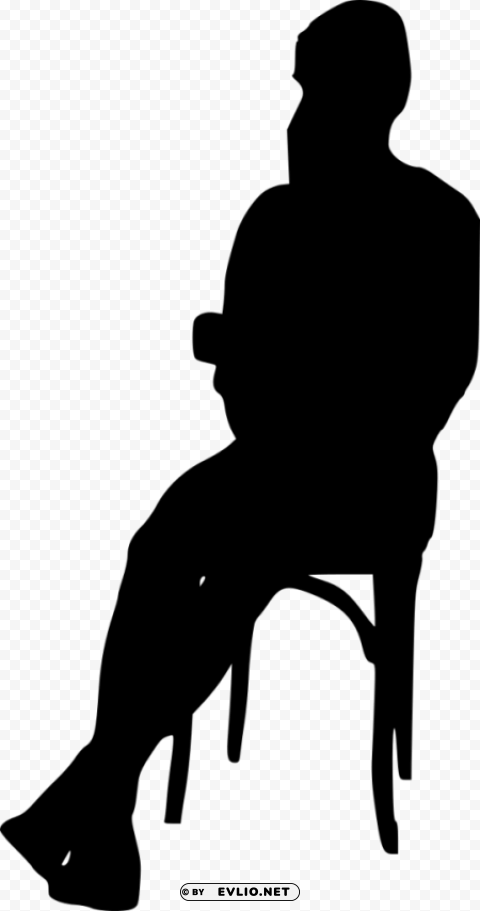 Sitting in Chair Silhouette Transparent background PNG artworks
