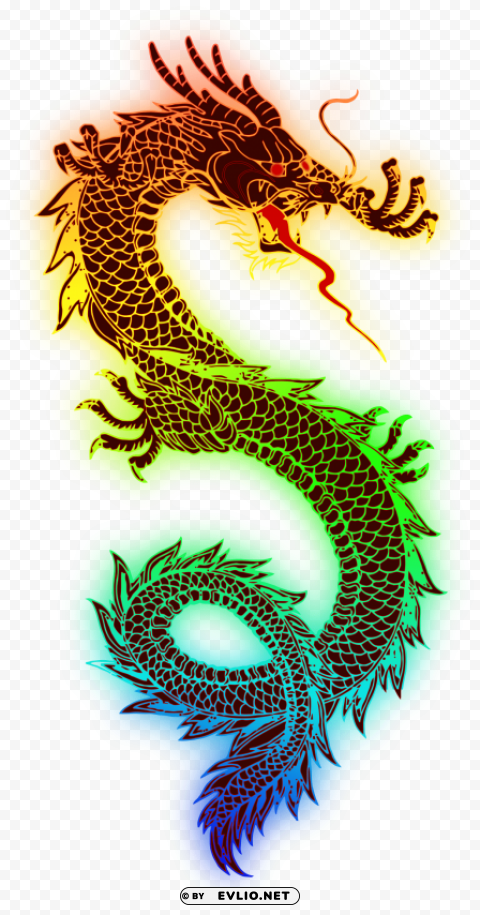 Rainbow Dragon HighResolution Transparent PNG Isolated Element