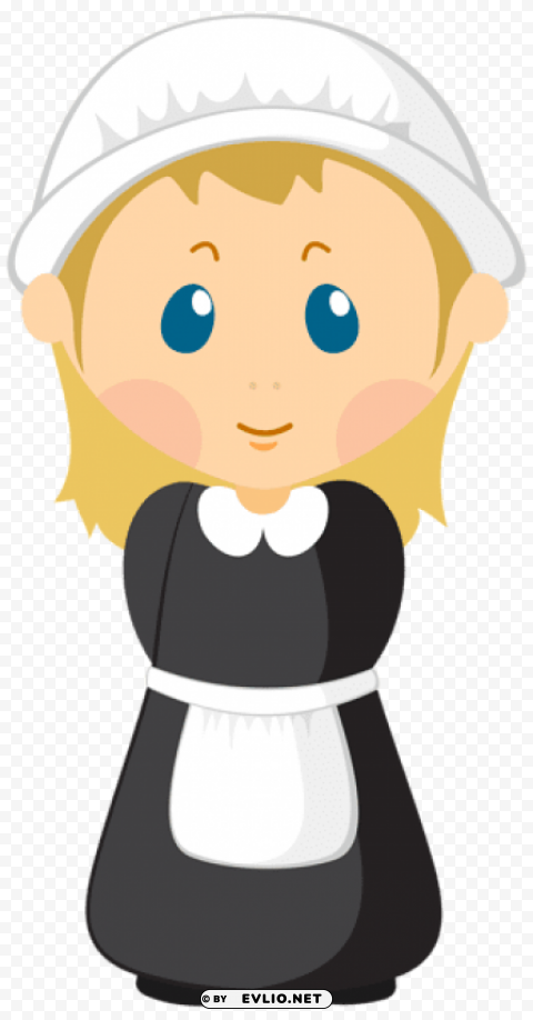 girl pilgrim Transparent Background PNG Isolation png images background -  image ID is 0b5f6268