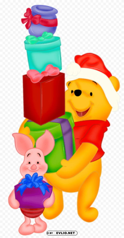 winnie the pooh with s and santa hat Free PNG images with alpha channel variety