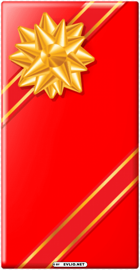 vertical gift box red PNG with clear background set