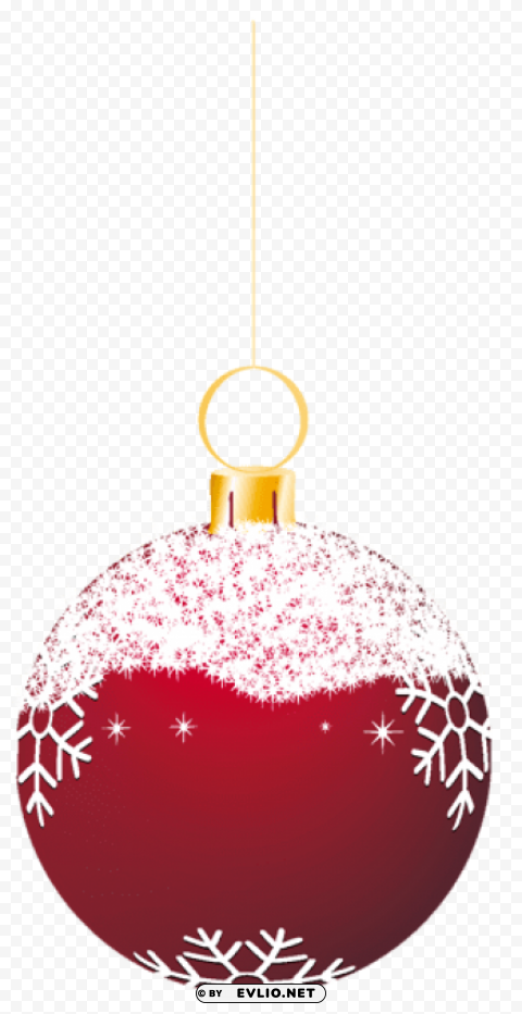  red snowy christmas ball ornament Isolated Character in Clear Transparent PNG