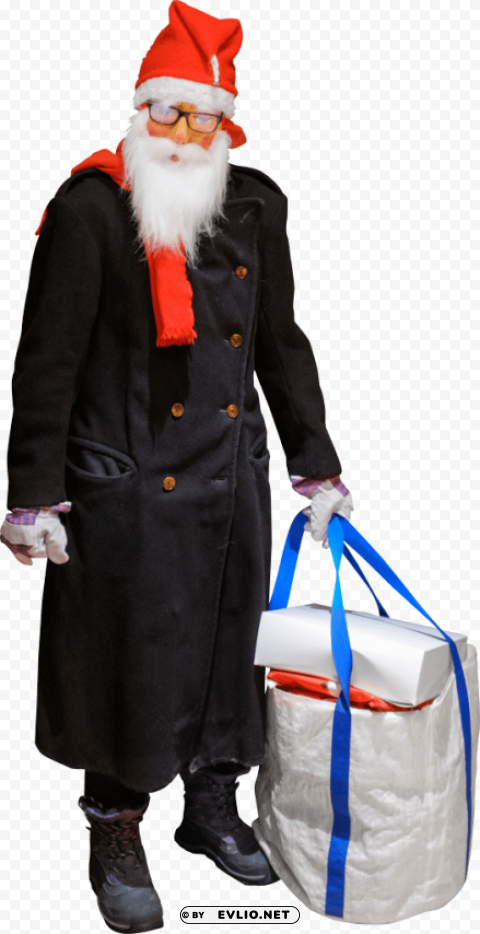 Transparent background PNG image of as improvised jultomten aka santa claus PNG for online use - Image ID 0c8c1d0a