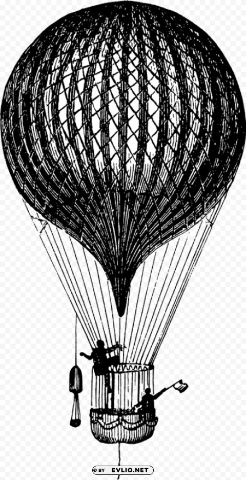 hot air balloon 19th century PNG file without watermark