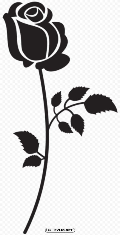rose silhouette Isolated Item with Transparent Background PNG