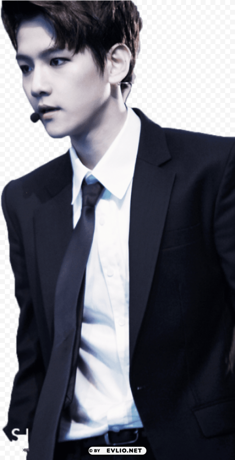 exo baekhyun black suit Transparent PNG photos for projects
