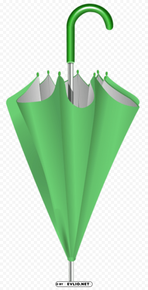 green closed umbrella Transparent PNG Isolated Illustration