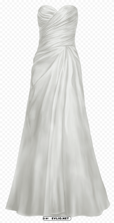 satin wedding dress Clear image PNG