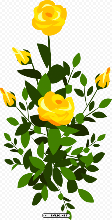 yellow rose bush PNG transparent icons for web design
