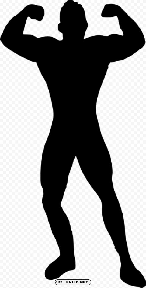 muscle man bodybuilder silhouette PNG images with clear alpha channel