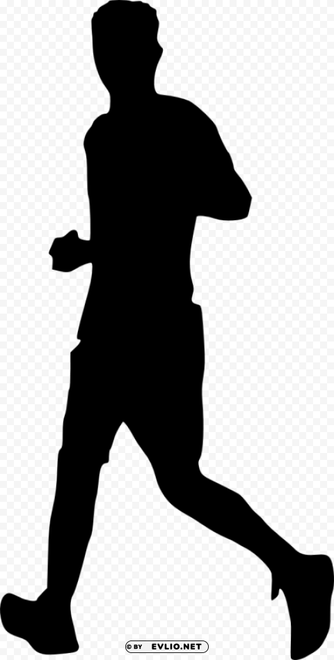 man running silhouette Clean Background PNG Isolated Art