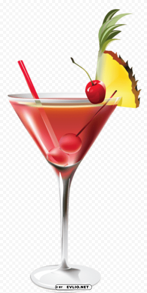 cocktail with pineapplepicture Clean Background PNG Isolated Art