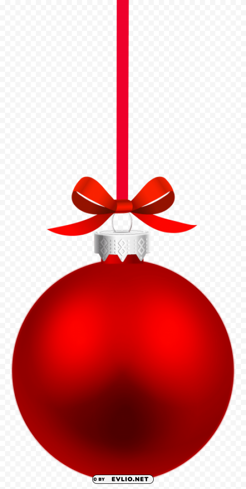 red hanging christmas ball Isolated Graphic Element in HighResolution PNG