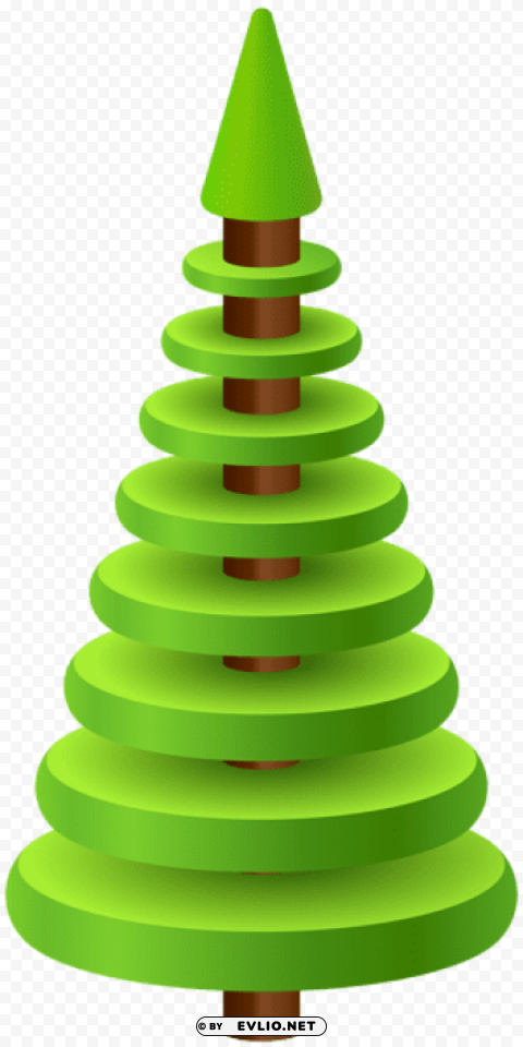 Decorative Pine Tree Isolated Object With Transparency In PNG