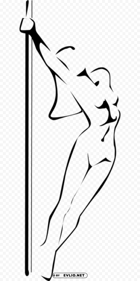 pole dance outline silhouette PNG for presentations