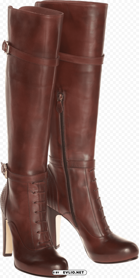 women's boot made of genuine chocolate leather Clear PNG graphics free
