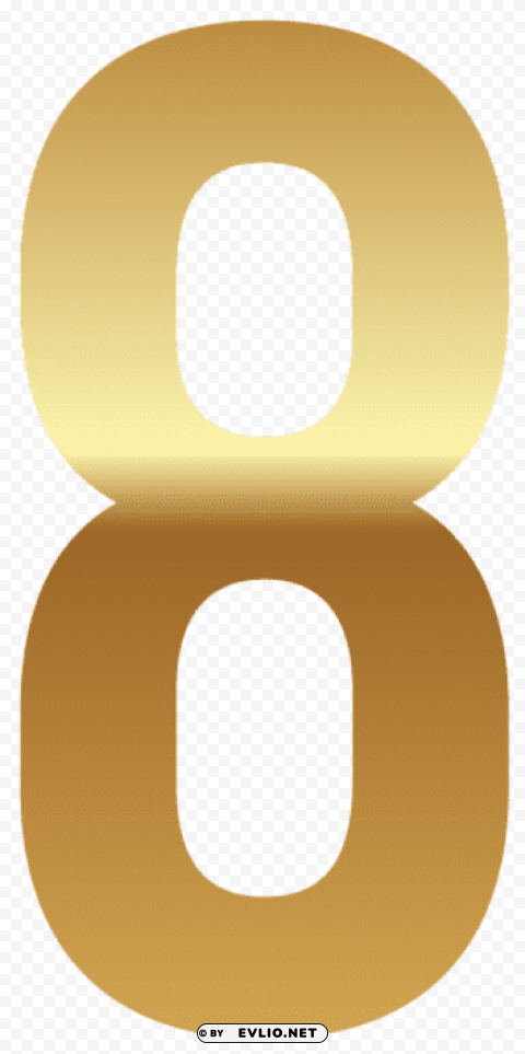 golden number eight PNG download free