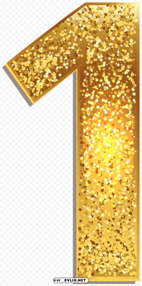 number one gold shining HighQuality PNG with Transparent Isolation