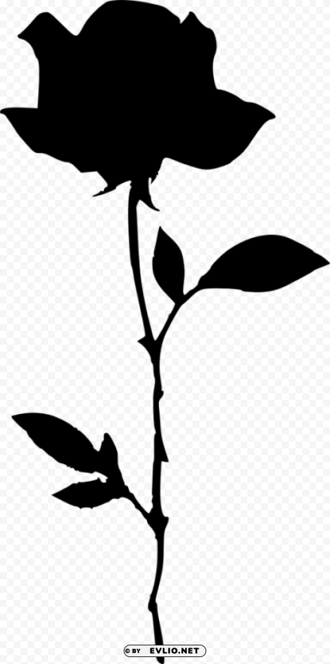 rose silhouette Isolated Object on Transparent Background in PNG
