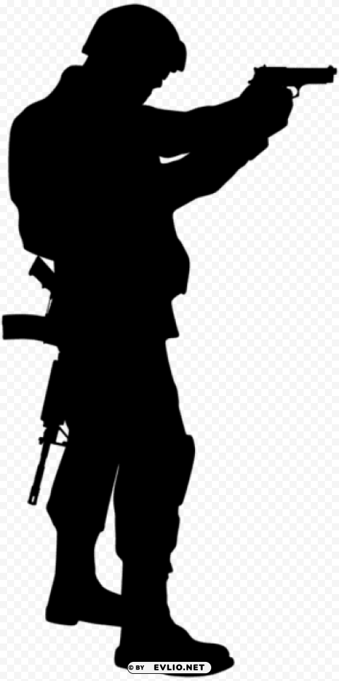 Soldier Silhouette HighQuality Transparent PNG Isolation