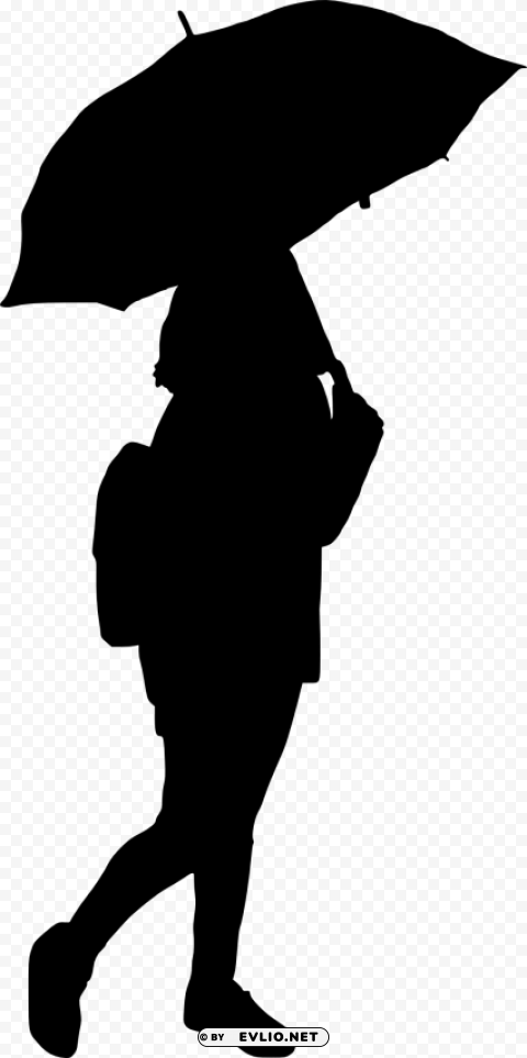 woman umbrella silhouette Isolated Item on Clear Transparent PNG