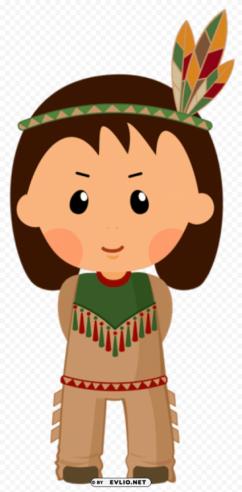 native american boy clipar PNG no background free