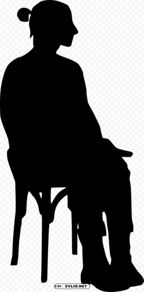 Sitting in Chair Silhouette Transparent Background Isolation in HighQuality PNG