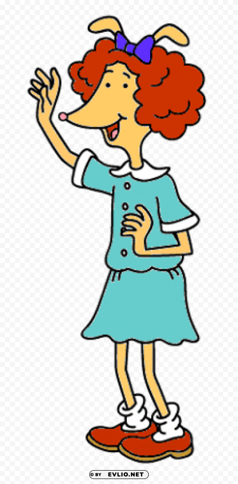 arthur character prunella waving Isolated Graphic Element in Transparent PNG clipart png photo - fcc36b7c