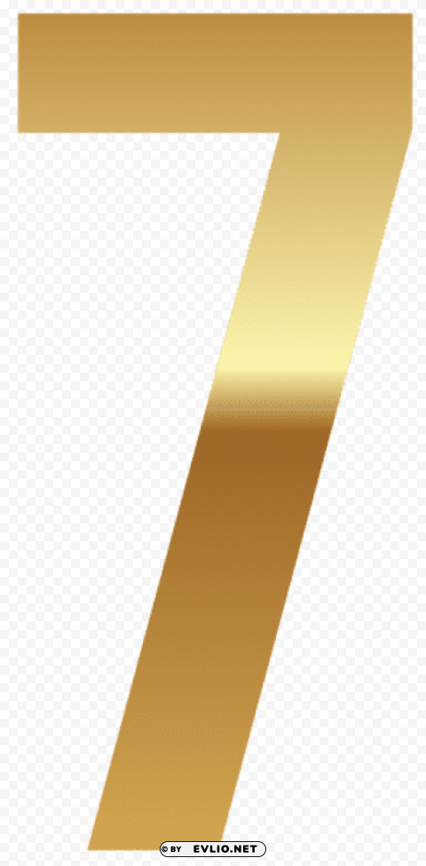 golden number seven PNG design