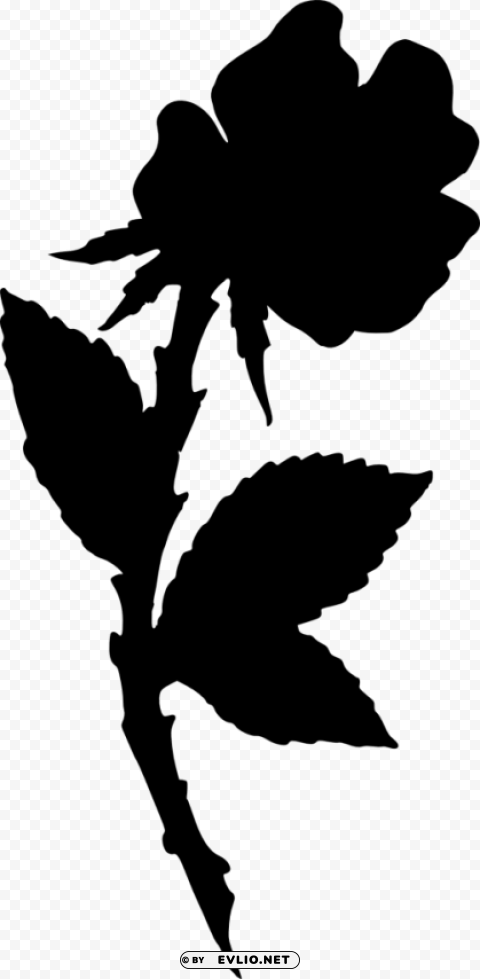 rose silhouette Isolated Subject in Clear Transparent PNG
