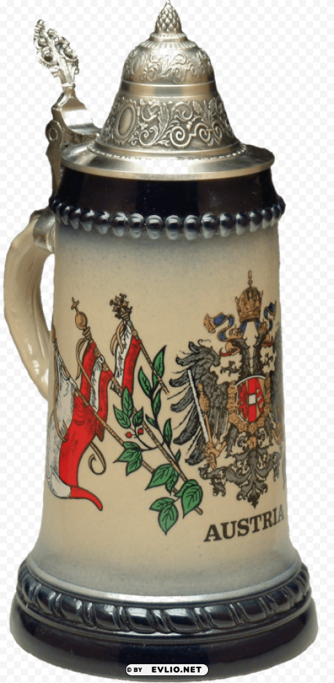 Beer Mug Austrian Symbols - Clear Background Cultural Elements - Image ID f8a3e4a5 Transparent PNG Object with Isolation