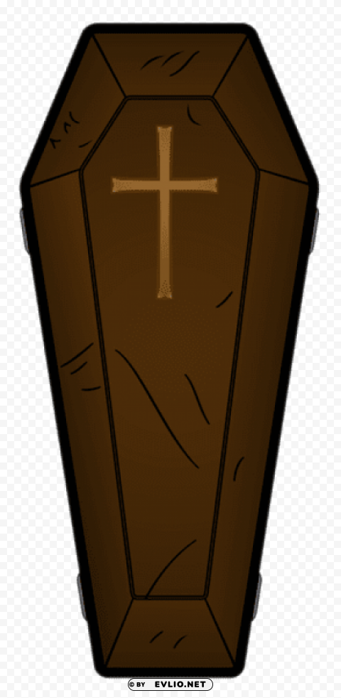 halloween brown coffin PNG cutout