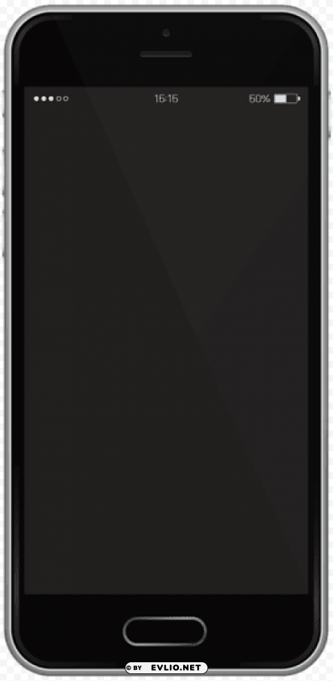 Mobile Phone Black Isolated Object With Transparent Background In PNG