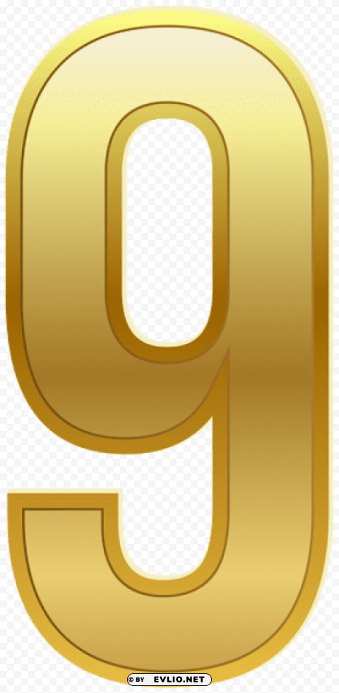 number nine gold classic Isolated Subject on HighQuality PNG