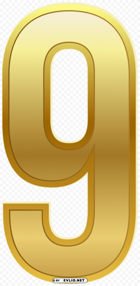 number nine gold classic Isolated Subject on HighQuality Transparent PNG