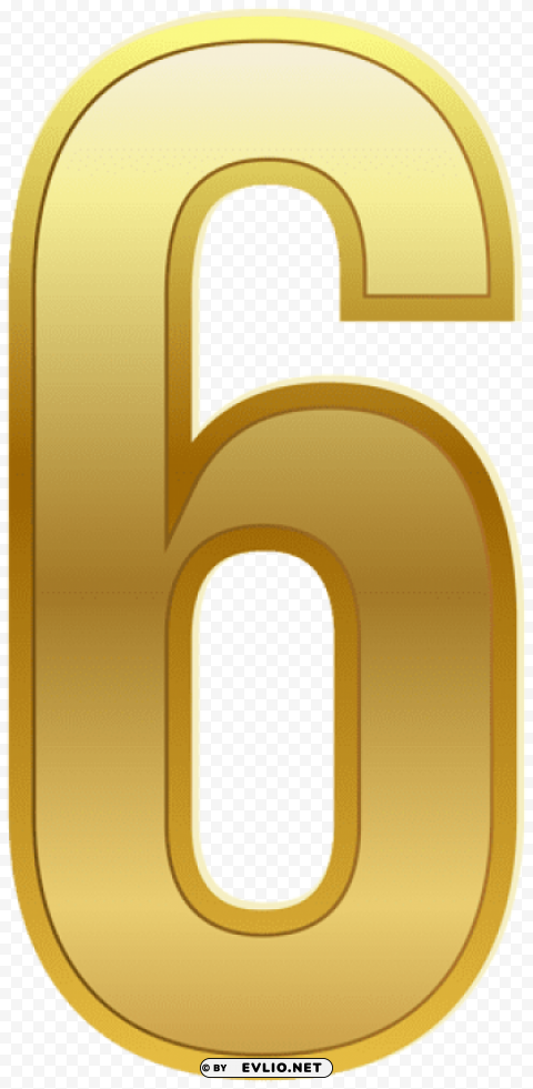 number six gold classic Isolated Subject in Clear Transparent PNG