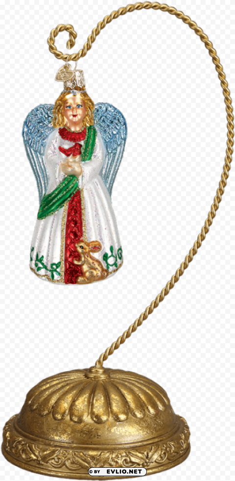 old world christmas gentle angel glass ornament Isolated PNG Element with Clear Transparency