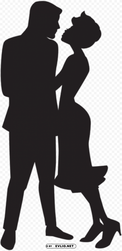 couple in love silhouette PNG transparent design diverse assortment