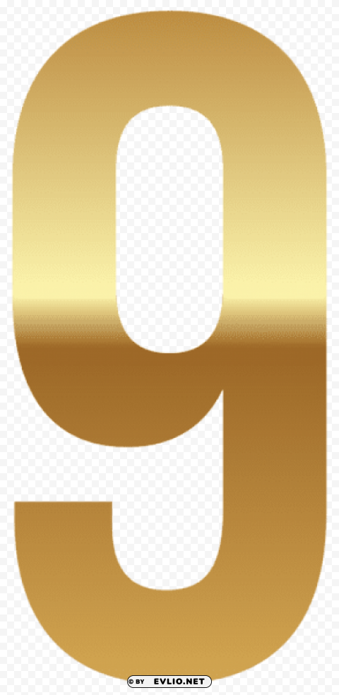 golden number nine PNG file without watermark