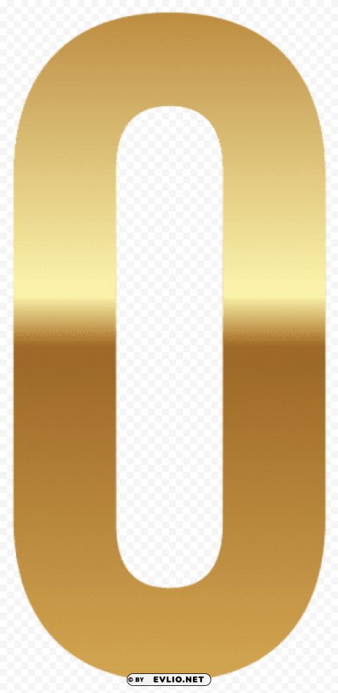 golden number zero Isolated Subject with Clear PNG Background