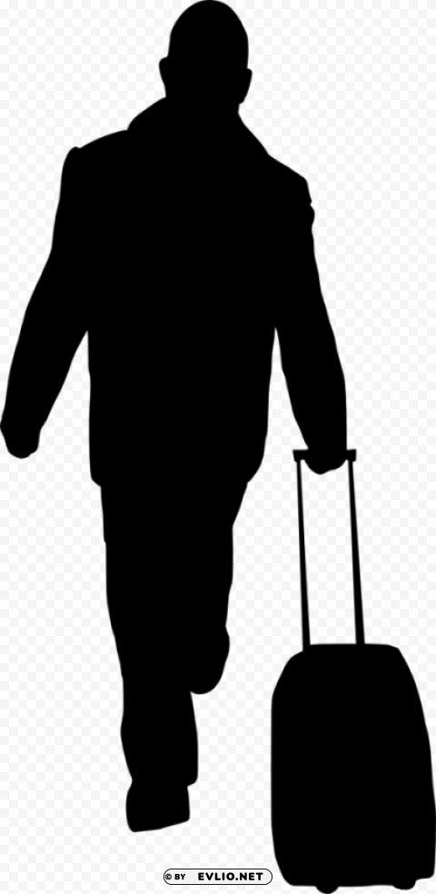 People with Luggage Silhouette Transparent PNG images pack