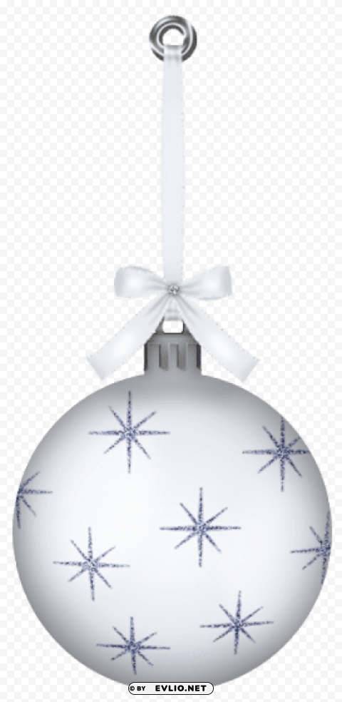 white hanging christmas ball ornament Isolated Element in Transparent PNG