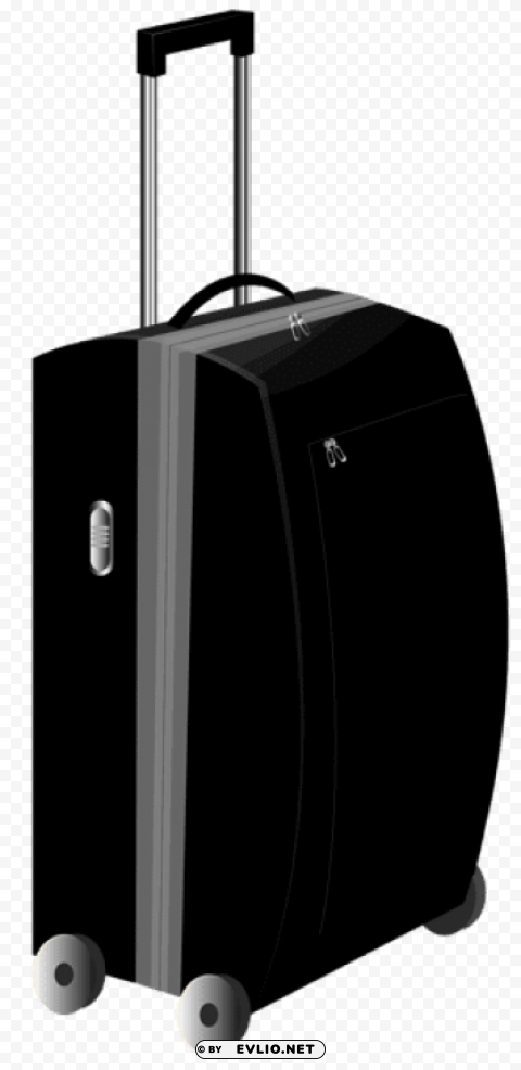 black trolley travel bag PNG artwork with transparency