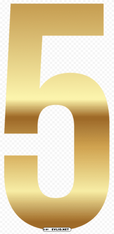 Golden Number Five PNG Clipart With Transparency