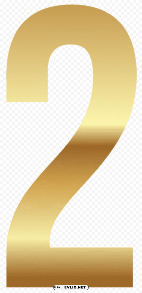 Golden Number Two No-background PNGs